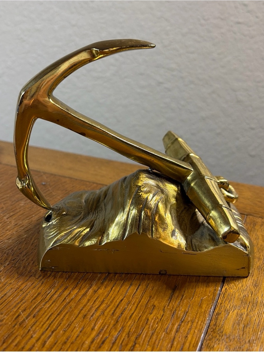 Vintage Heavy Brass Anchor Bookend